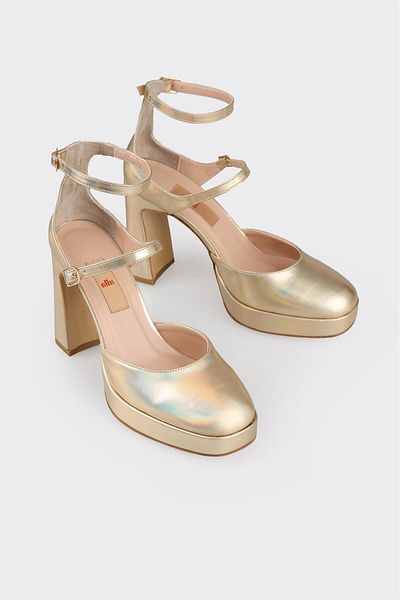Elle Shoes Gold Women's Heeled Shoes