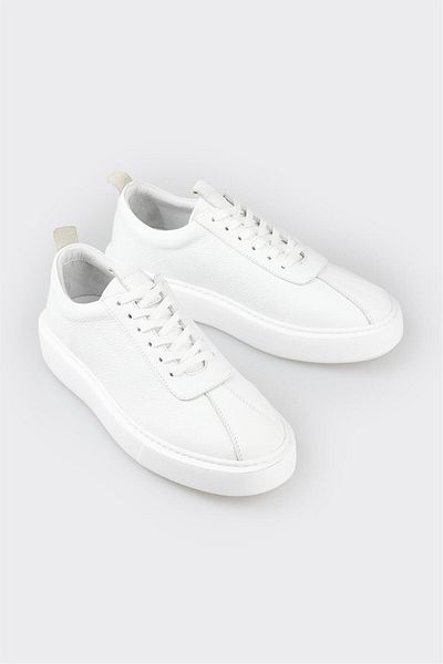 Elle Shoes أحذية رياضية جلدية بيضاء للرجال