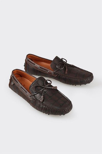 Elle Shoes Brown Leather Men's Casual Shoes