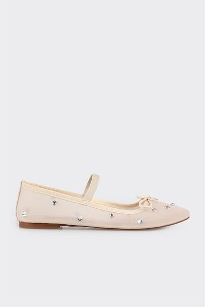 Elle Shoes Beige Women's Ballerinas