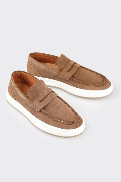 Elle Shoes Tan Leather Men's Loafer