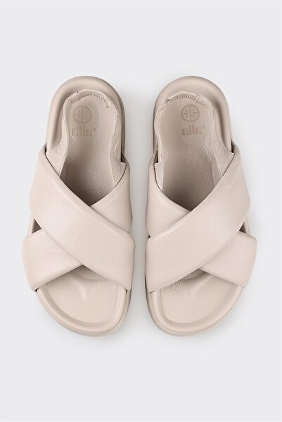 Elle Shoes Gray Leather Women's Sports Sandals