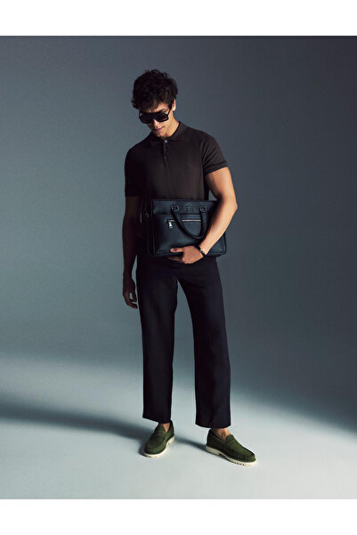 İLVİ Crowle Süet Deri Yeşil Erkek Loafer Ayakkabı