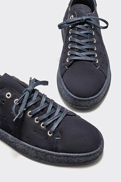 Elle Shoes Navy Blue Leather Men's Casual Shoes