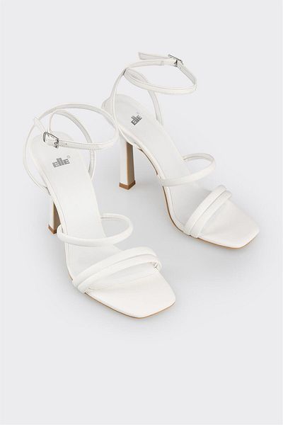 Elle Shoes White Women's Heeled Sandals
