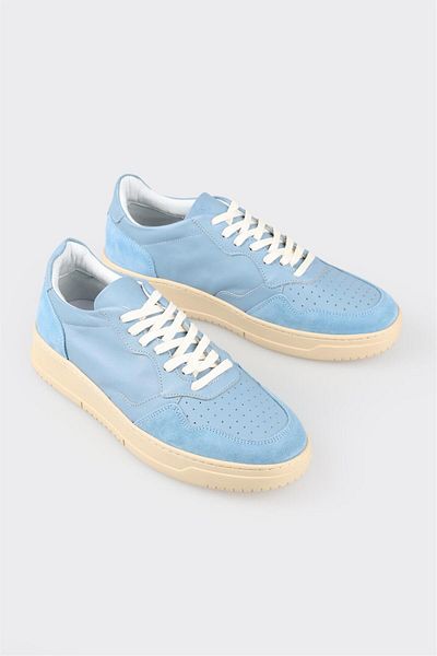Elle Shoes Blue Leather Men's Sports Shoes