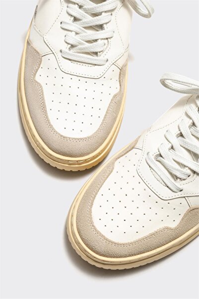 Elle Shoes Ekru Deri Erkek Spor Ayakkabı