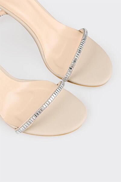 Elle Shoes Beige Women's Heeled Sandals
