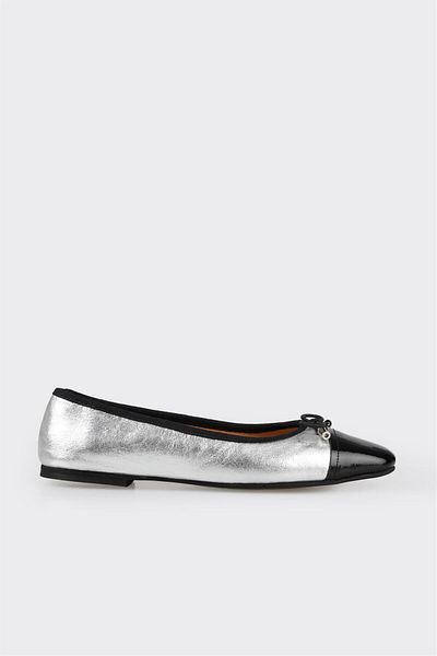 Elle Shoes Lame Leather Women's Ballerinas