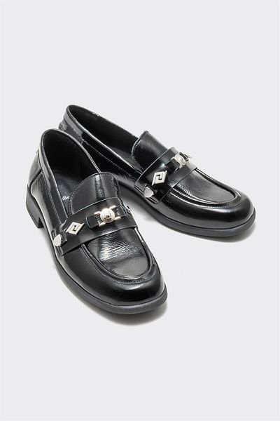 Elle Shoes Black Leather Women's Loafer