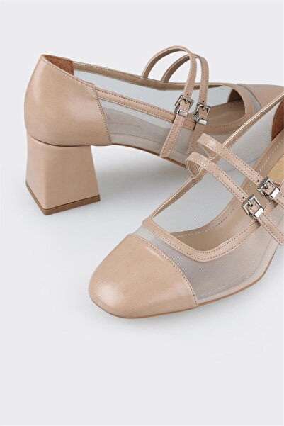 Elle Shoes Naturel Kadın Topuklu Ayakkabı