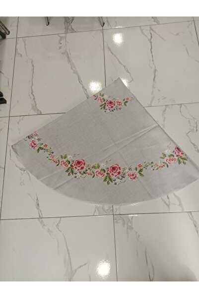 Elisam Round Worry-Free Stain-Proof Table Cloth (Gray Base Flower Pattern)
