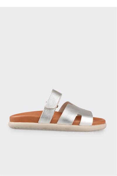 Elle Shoes Lame Deri Kadın Düz Terlik