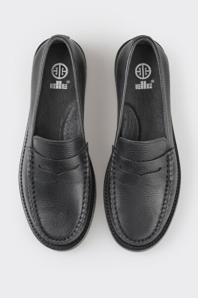 Elle Shoes Siyah Deri Kadın Loafer