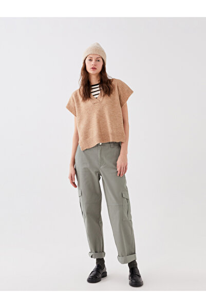 LC Waikiki Women's V-Neck Plain Knitwear Sweater