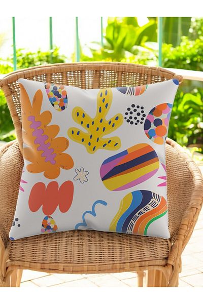 ASDİVA Smr Abstract Coral Reef Pattern Modern Throw Pillow Decorative Cushion Soft Colorful 43X43