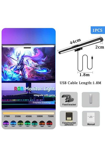 Choice 7 Colors RGB Led Monitor Lights Bar RGB Dimmable Desk Lamps Screen Hanging Computer Light For Monito