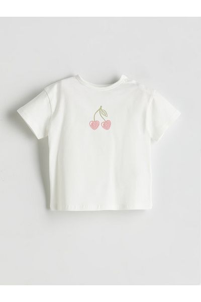 LC Waikiki Cherry Printed Baby Girl T-Shirt and Leggings 2-Piece Set