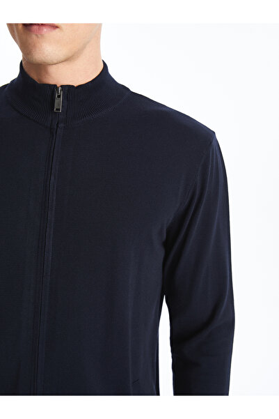 LC Waikiki Ανδρική πλεκτή ζακέτα Standard Mold Stand Collar