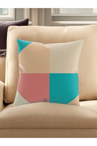 ASDİVA SMR Abstract Geometric Triangle Pattern Μοντέρνο Μαξιλάρι Ριχτάρι Διακοσμητικό Μαλακό Πολύχρωμο 43x43