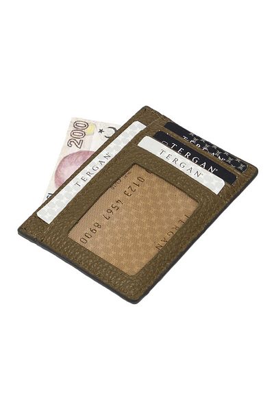 Tergan Green Leather Unisex Credit Card Holder - S1Kk00001676-T7N