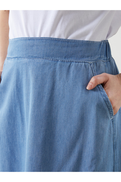 LC Waikiki Elasztikus derékvonalú női Jean szoknya