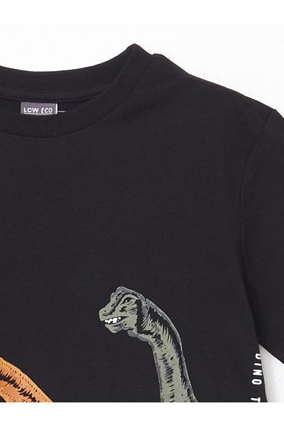LC Waikiki Crew Neck Dinosaur Printed Boys' T-Shirt