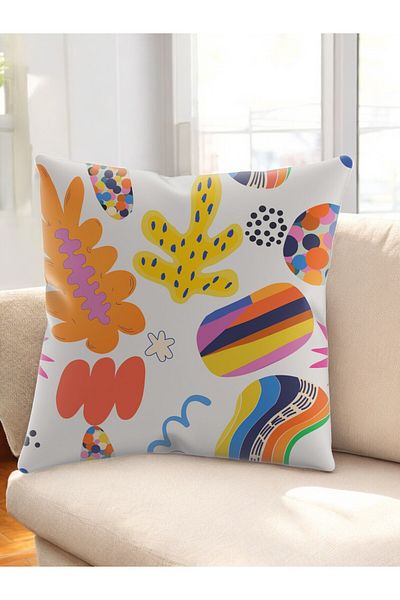 ASDİVA Smr Abstract Coral Reef Pattern Modern Throw Pillow Decorative Cushion Soft Colorful 43X43