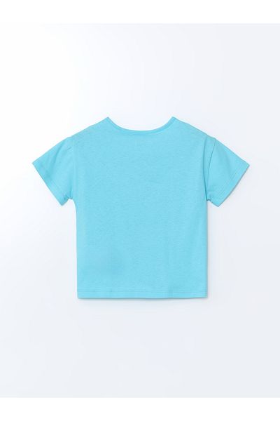 LC Waikiki Bedrucktes Mädchen-T-Shirt mit Rundhalsausschnitt