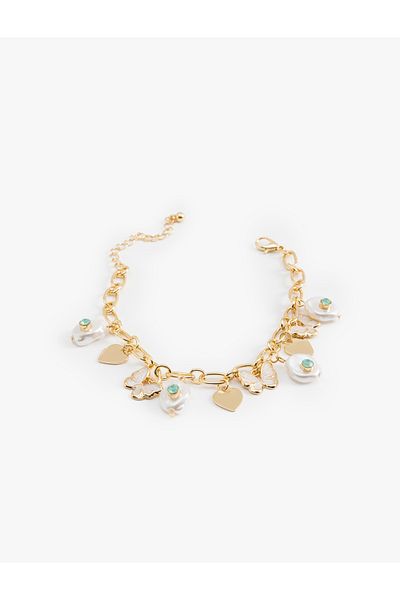 Koton Chain Bracelet with Butterfly and Heart Detail Dangle