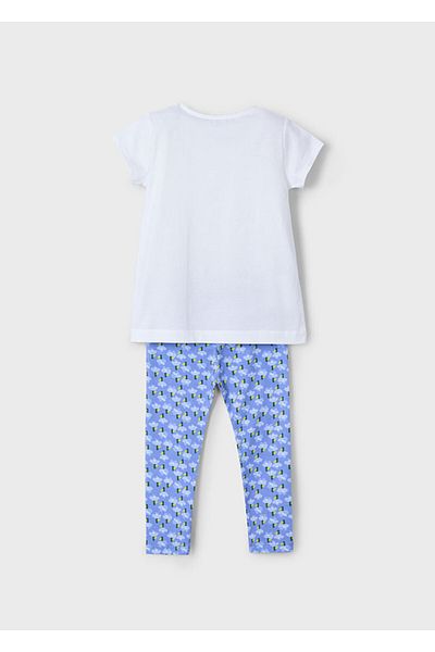 MAYORAL Girl's 2-Piece Plug-In Bottom Top - White/Blue