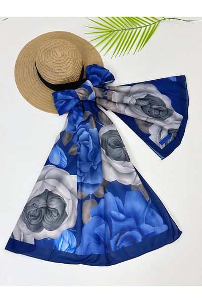 YEDİLALE Rose Patterned Cotton Shal