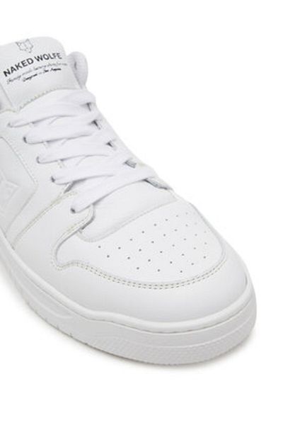 NAKED WOLFE Men's Sneakers white NAKED WOLFE-CM-01 WHITE LEATHER LEATHER