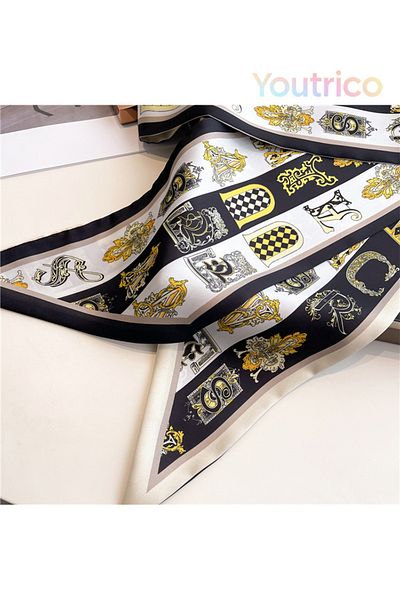 Youtrico Long silk scarves,Headbands,Fashionable retro - steed chain - street,147cm