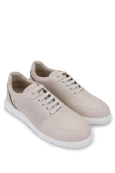 Tamer Tanca Men's Genuine Leather Beige Sneakers & Sports Shoes