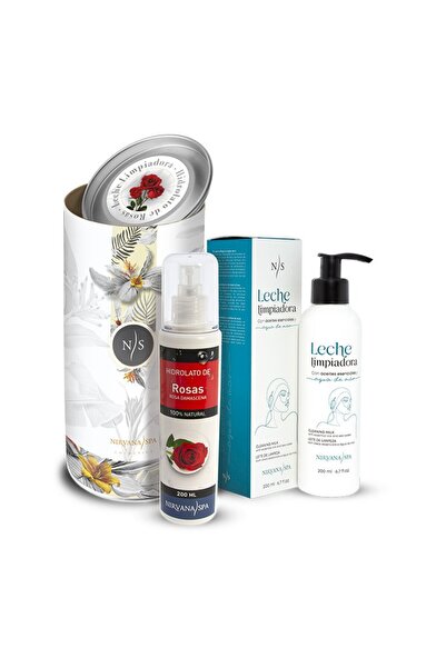 OEM Pachet ingrijire faciala, Lapte demachiant 200 ml + Hidrolat de trandafir 200 ml, Nirvana Spa