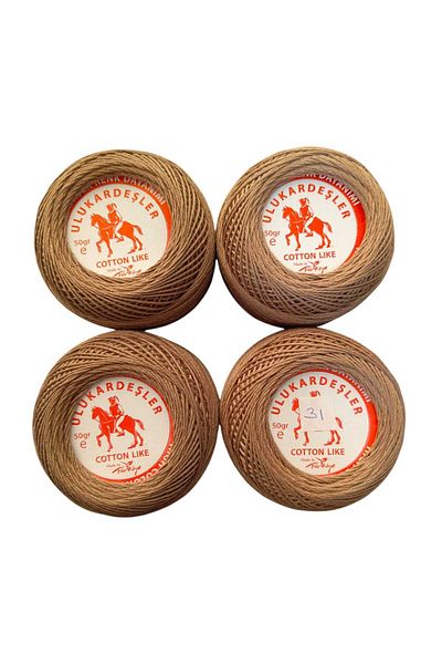 PeriStore Ulukardeşler 50 Gr Mercerized Punch Yarn Set of 4