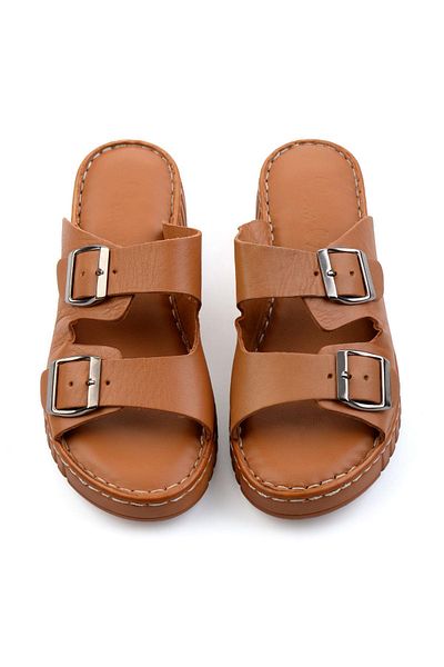 Bambi Taba Leather Women's Slippers K04763995003