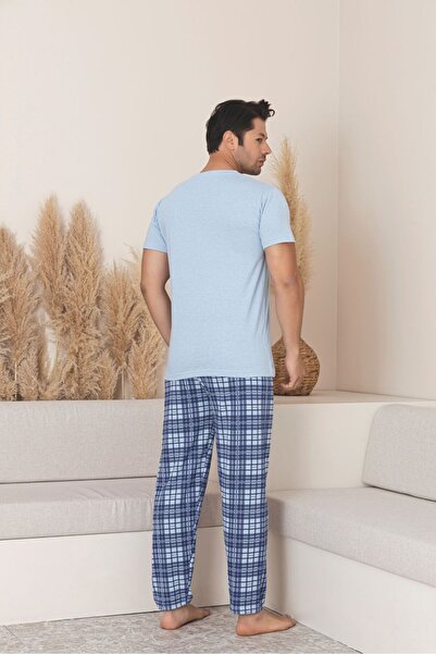 Sude HOMEWEAR ERKEK EKOSELİ KISA KOL PİJAMA TAKIMI