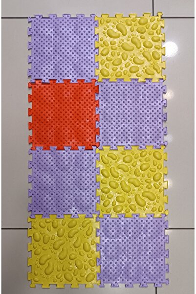 Igora 8 Modüllü Çocuk Masaj Halıları Renkli Puzzle Ortopedik Halı Çocuk Masaj Paspası