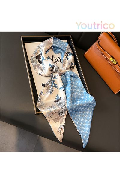 Youtrico Long silk scarves,Headbands,Flowers,Plants,147cm