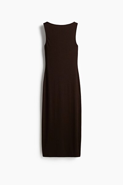 H&M Ribanalı Midi Jarse Elbise