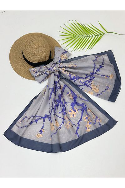 YEDİLALE Flower Patterned Cotton Shawl