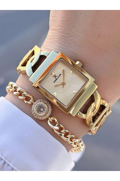 Daniel Klein Steel Cord 30 Mt Water Resistant 2 Years Warranty Women's Wrist Watch+Bracelet Byn.13966.4