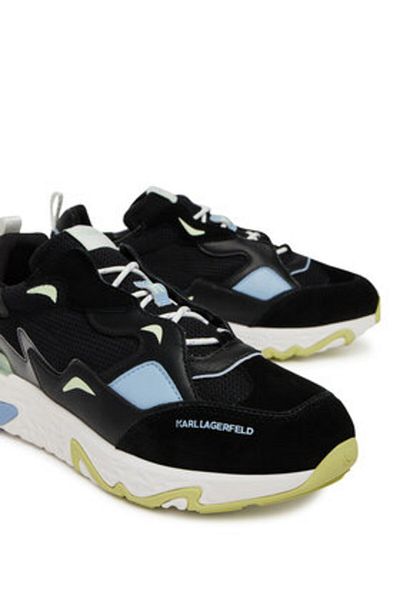 Karl Lagerfeld Men's Sneakers black KARL LAGERFELD-KL52424 40B BLACK LEATHER & TEXTILE W/BLUE
