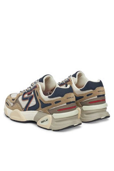 Replay Men's Sneakers beige REPLAY-GMS9M .000.C0008T 3444 BEIGE NAVY RED