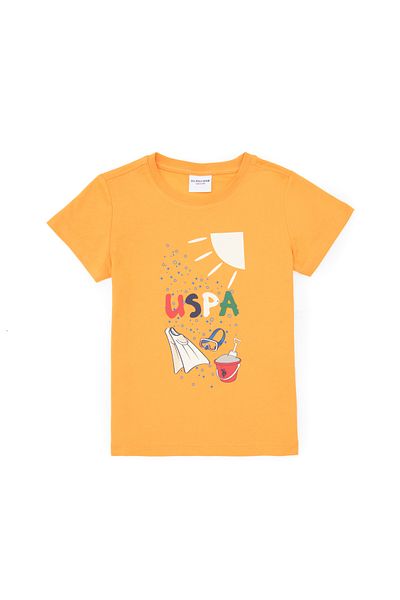 U.S. Polo Assn. Boy's Crew Neck Orange T-Shirt 50307138-Vr051