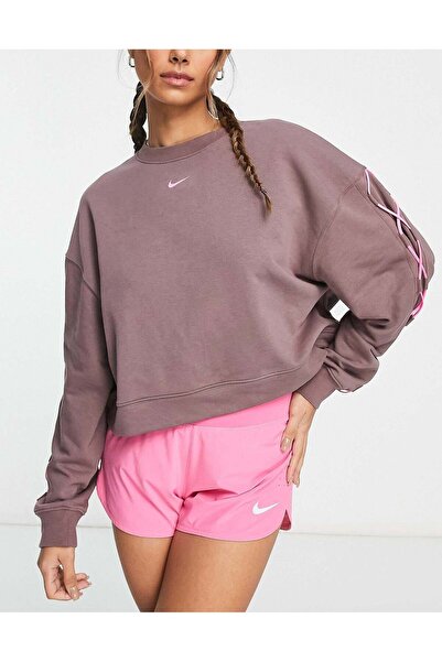 Nike Dri Fit Get Fit Crew Kahverengi Kadın Sweatshirt