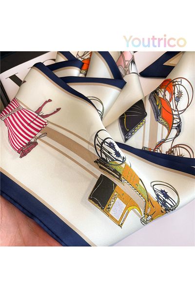 Youtrico Long silk scarves,Headbands,Steed-horse fashion series,147cm