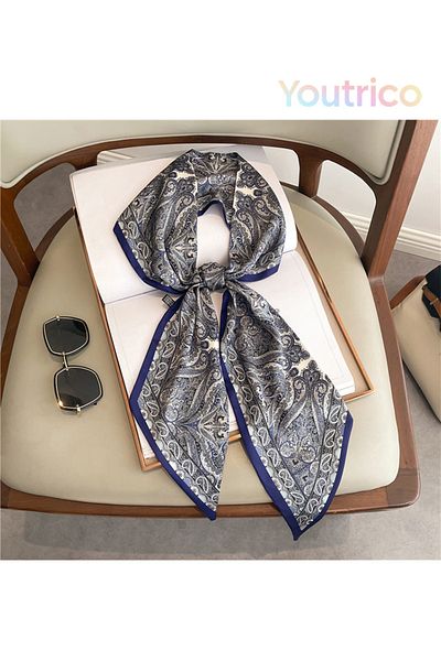 Youtrico Long silk scarves,Headbands,Retro fashion,147cm